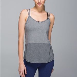 Lululemon Striped Breezy Tank in Slate Grey